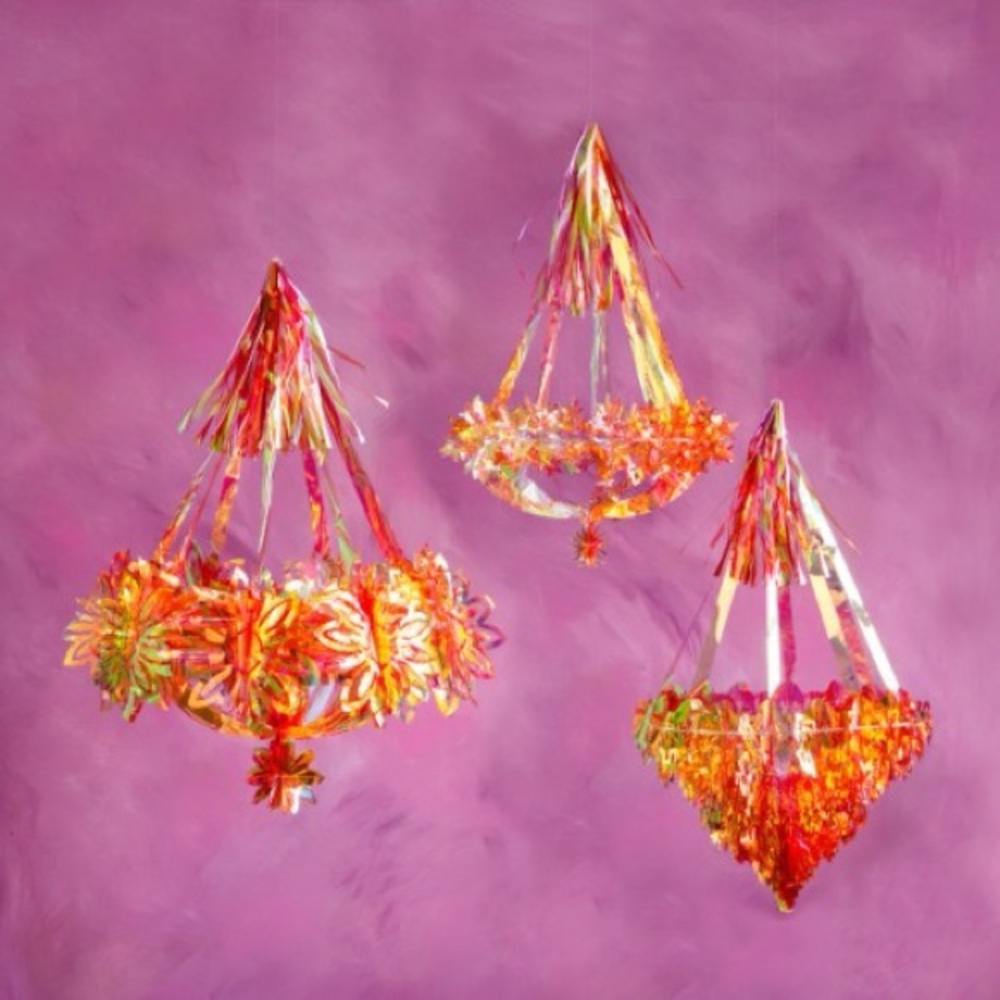 One Orange Iridescent Chandelier (pick one per transaction)